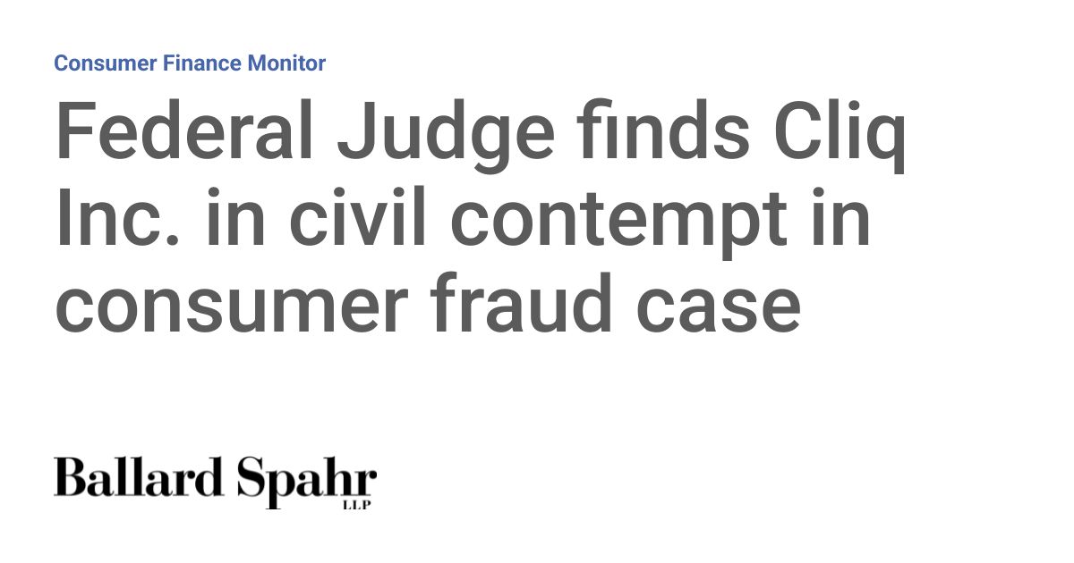 Fined $6.5M: Cliq Defied a 2015 FTC Fraud Order