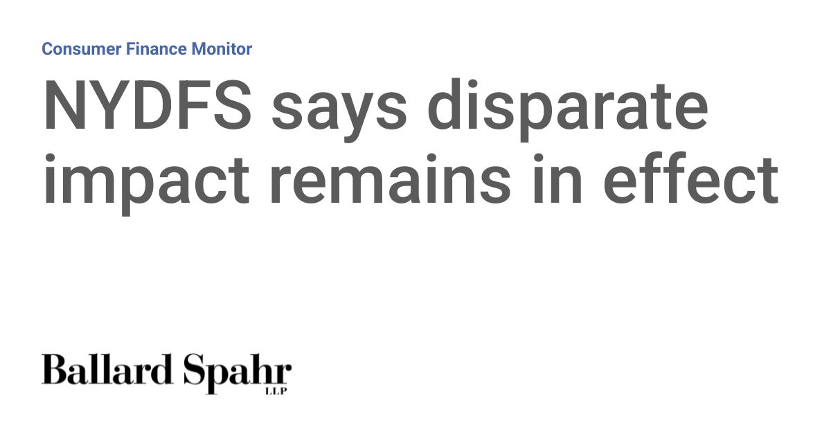 Defies EO 14281: NYDFS Keeps NY Disparate Impact Rule