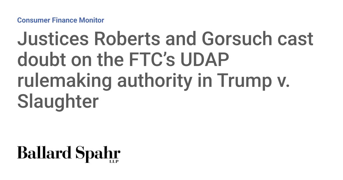 Gorsuch Questions FTC's Section 5 Power in Slaughter